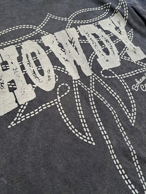 Bohemian Cowgirl Howdy Boot Stitch Tee