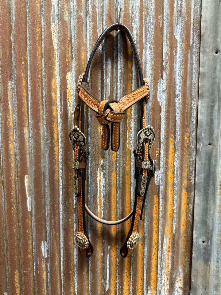 Cowperson Tack Light Oil X Browband Headstall