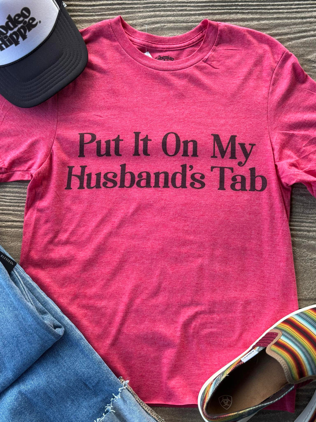Bohemian Cowgirl Red Husband's Tab Tee