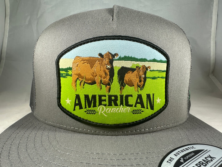 Vexil Red Angus Cow Calf American Rancher Steel Grey Hat