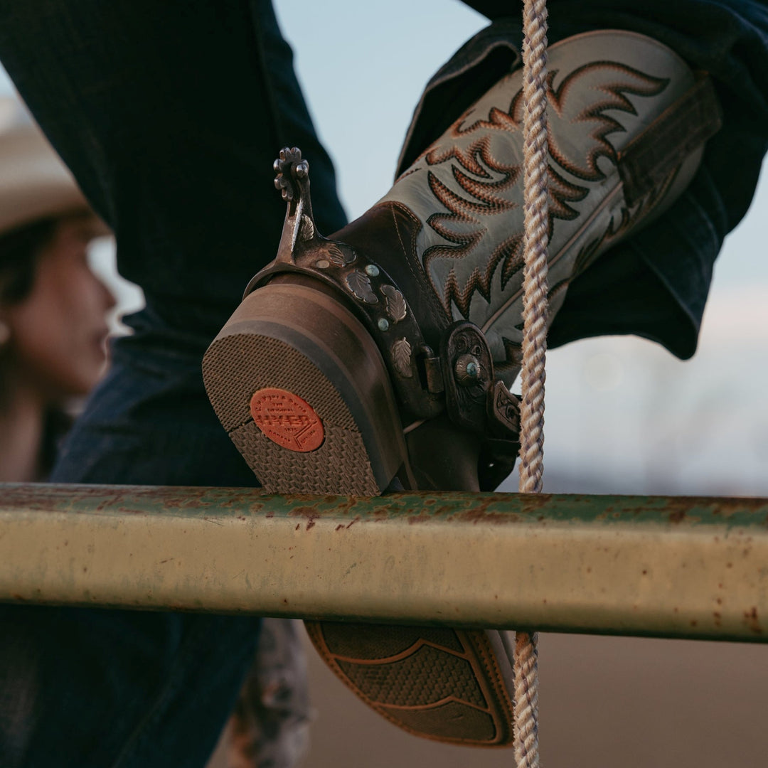 Hyer Women's Robin Egg Blue and Tan Topeka Western Boot