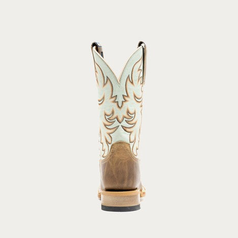 Hyer Women's Robin Egg Blue and Tan Topeka Western Boot