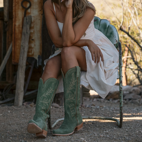 Hyer Women's Green Abbyville Cowboy Boot