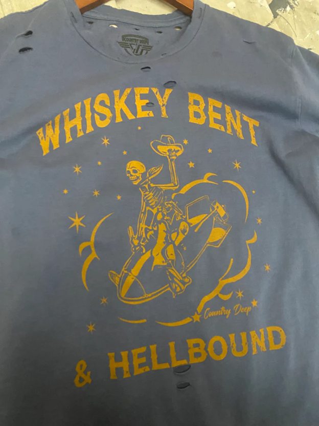 Country Deep Women's Navy Distressed Hellbound Tee