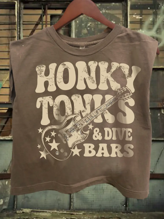 Country Deep Women's Brown Honky Tonks and Dive Bars Boxy Tee