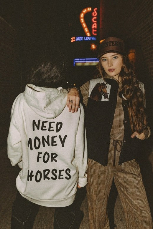 Rodeo Hippie Women's Brown Plaid Horse with No Name Sweat Set