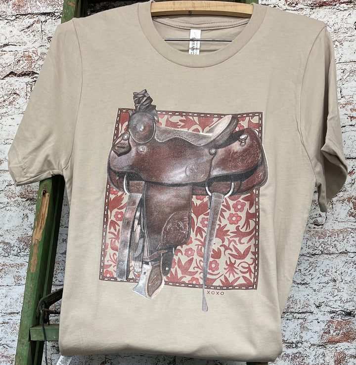 West 20 Tan Roper Saddle Tee