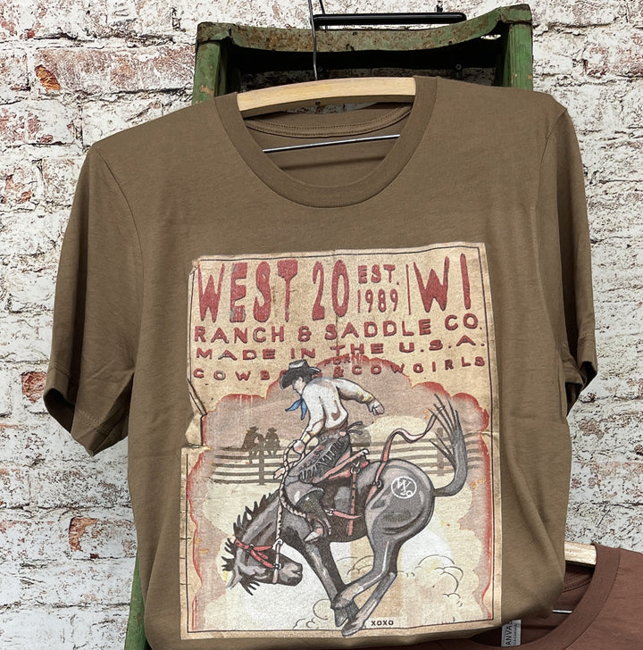 West 20 Vintage Brown Rodeo Poster Tee