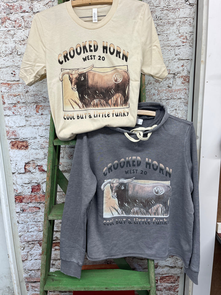 West 20 Soft Cream Crooked Horn Tee