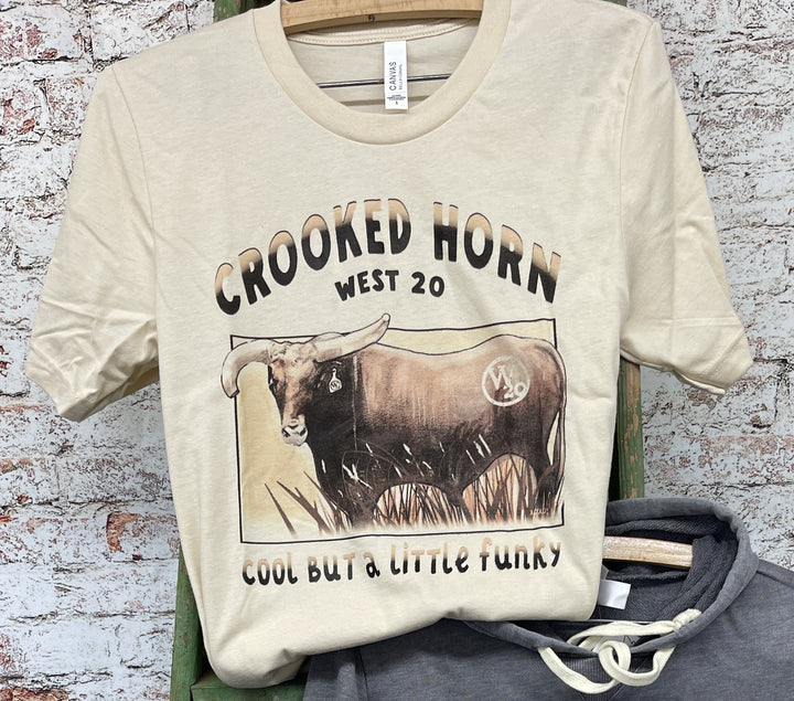 West 20 Soft Cream Crooked Horn Tee