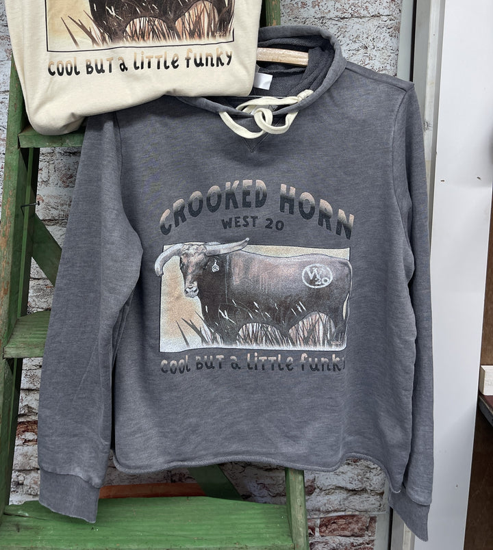West 20 Heathered Nickel Crooked Horn Sweatshirt