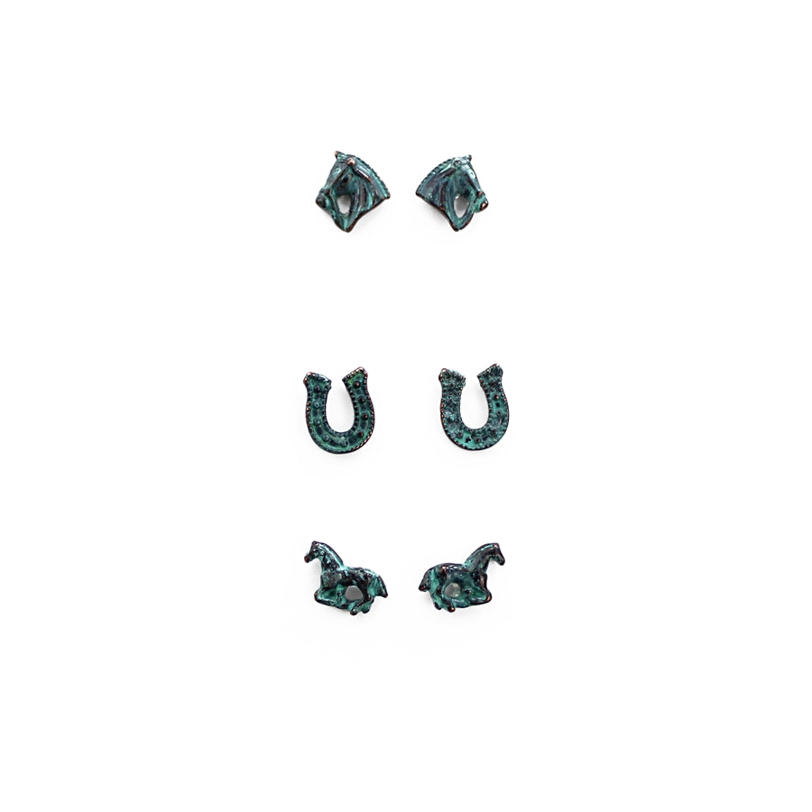 WYO-Horse Set of Three Horse Earrings