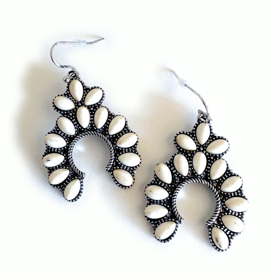 WYO-Horse Stone Squash Blossom Earrings