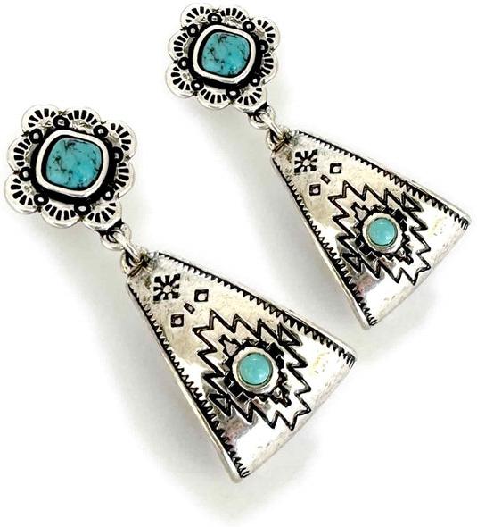 WYO-Horse Native Embellishment Stirrup Earrings