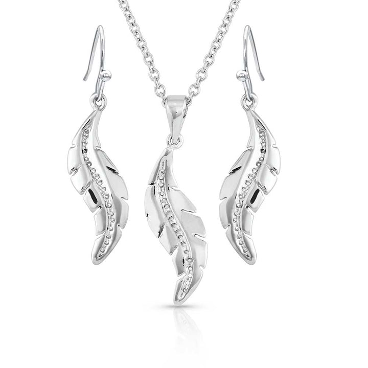 Montana Silversmiths All About the Curve Feather Jewelry Set