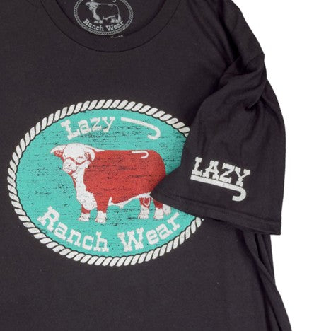Lazy J Ranch Black Original Buckle Short Sleeve Tee
