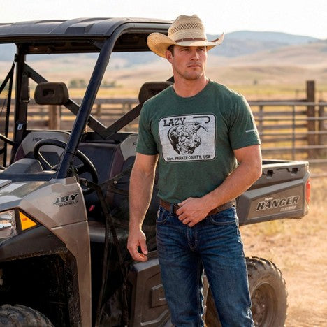 Lazy J Ranch Forest Green Parker County Short Sleeve Tee