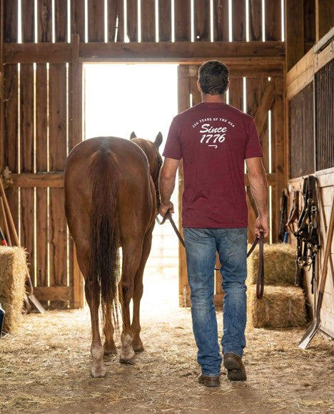 Lazy J Ranch Men's Red 1776 Short Sleeve Tee