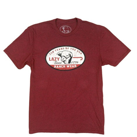 Lazy J Ranch Men's Red 1776 Short Sleeve Tee