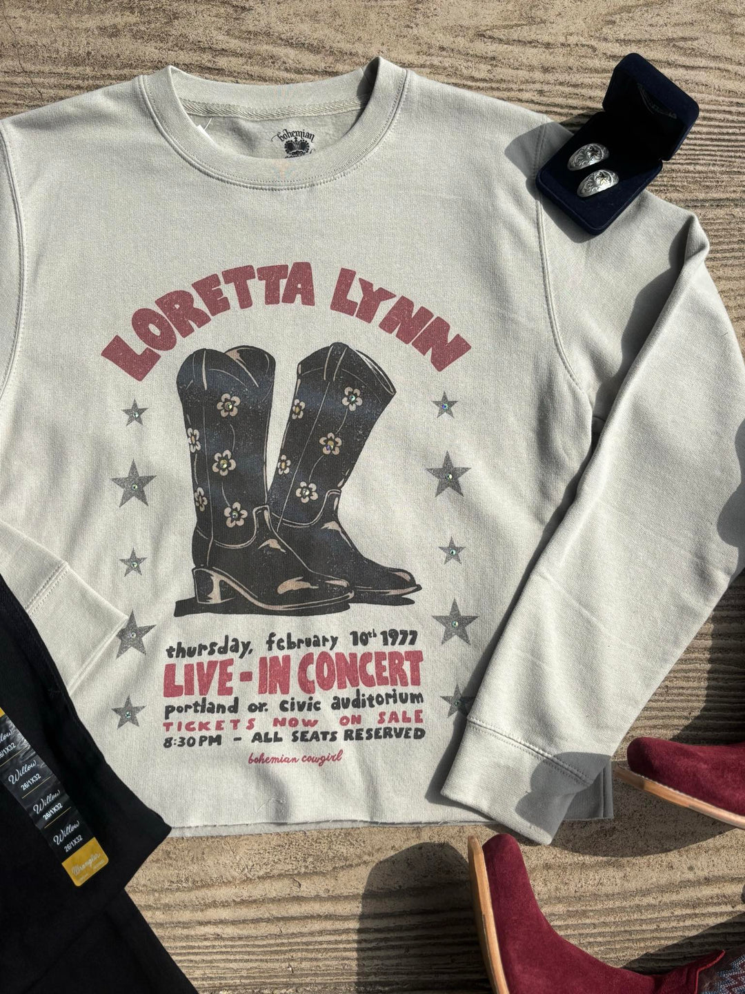 Bohemian Cowgirl Loretta Lynn Sweatshirt