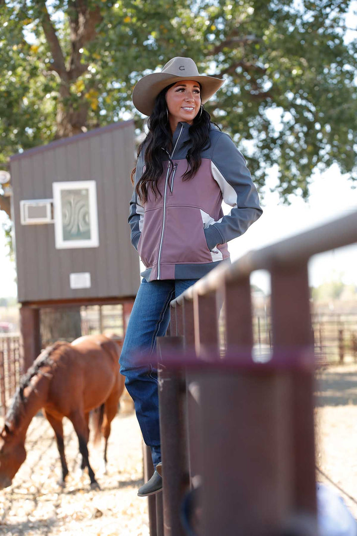 Cinch Women's Color Blocked Bonded Hoodie