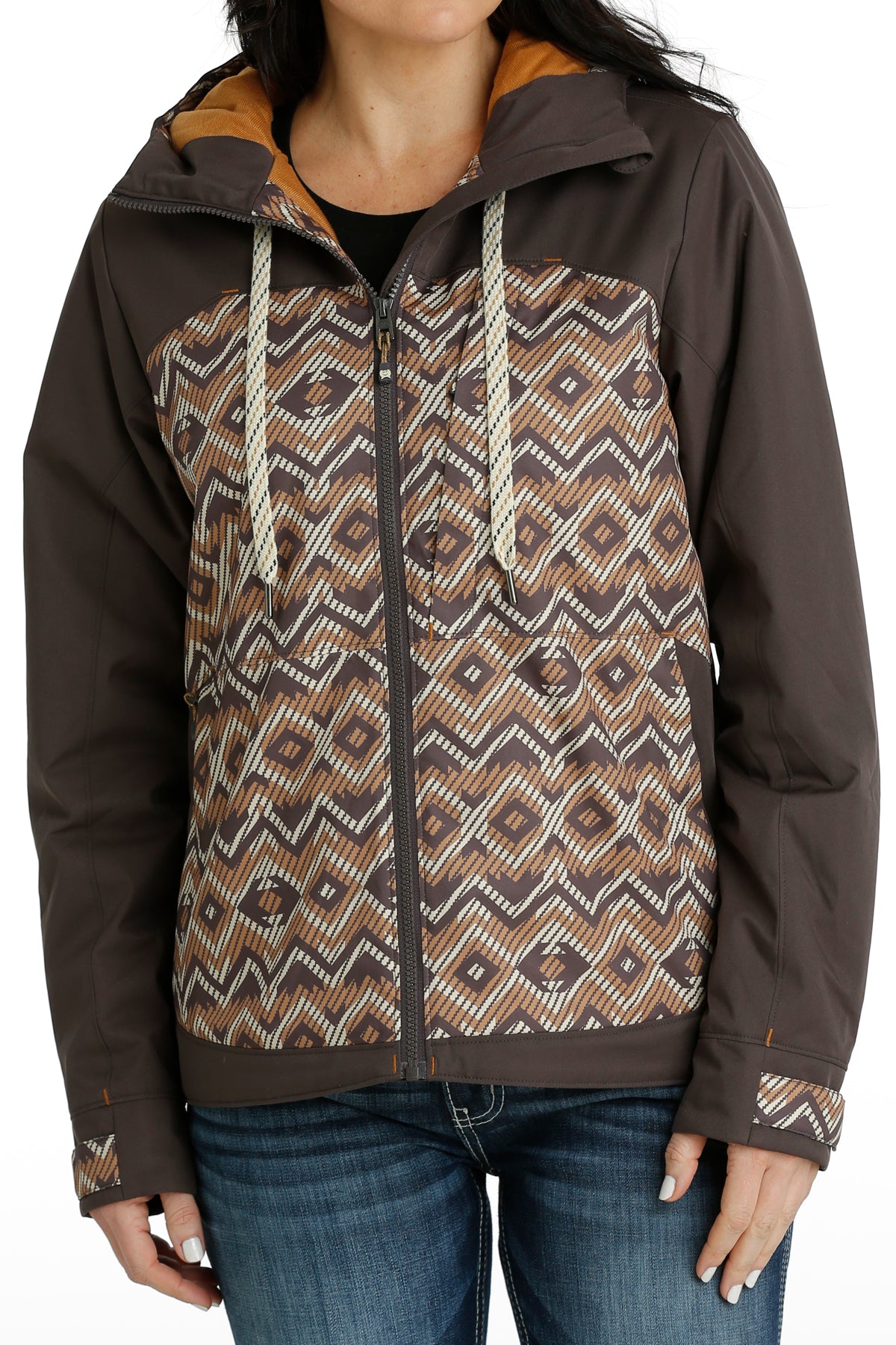 Cinch Women’s Ski 2024 Coat Black Size Small Gray Aztec Southwest Block Graphic