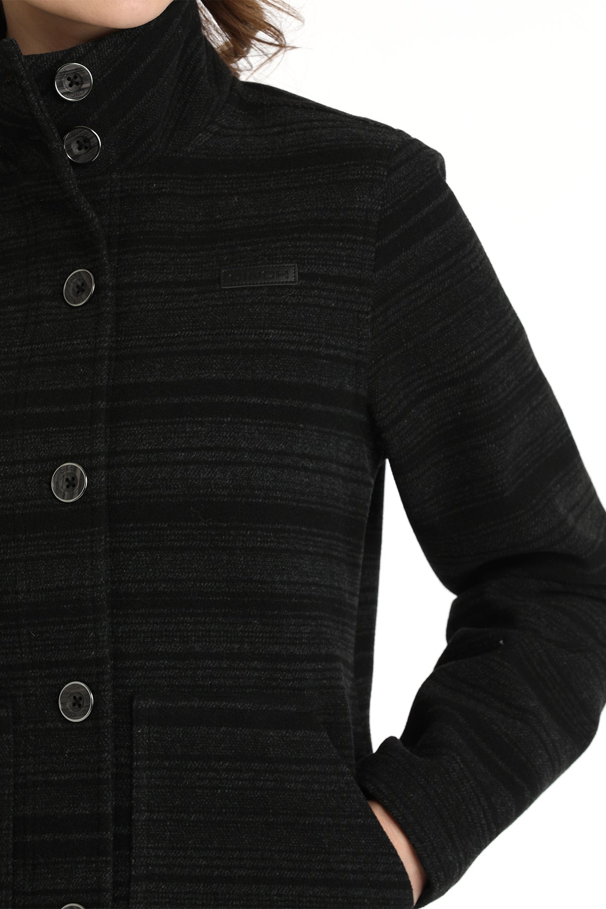 ジャケット THE GARMENT Women Outer 20984PL Black the garment Black single breasted cotton blend jacket