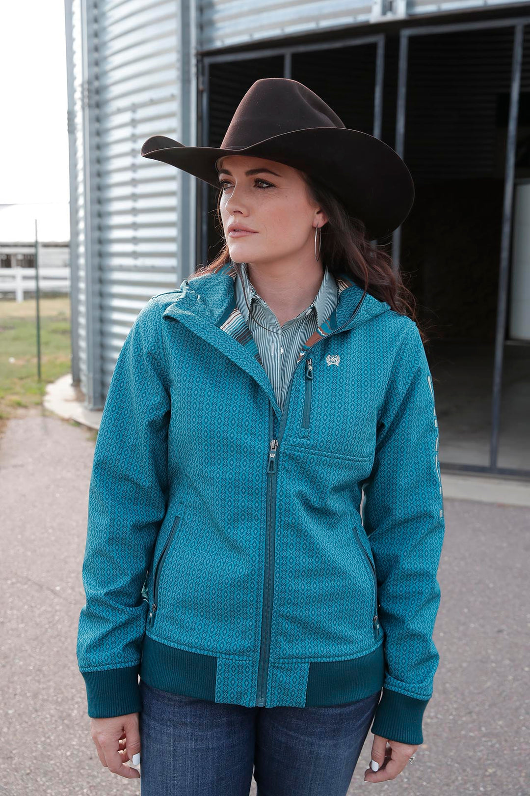 Cinch Women's Teal Bonded Hoodie