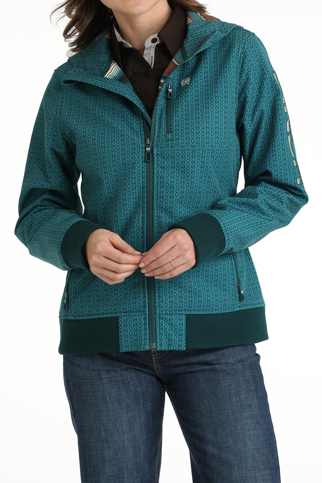 Cinch Women's Teal Bonded Hoodie