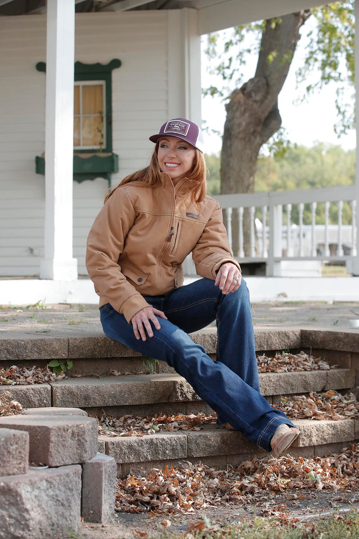 Cinch Women's Brown Canvas Bomber Jacket