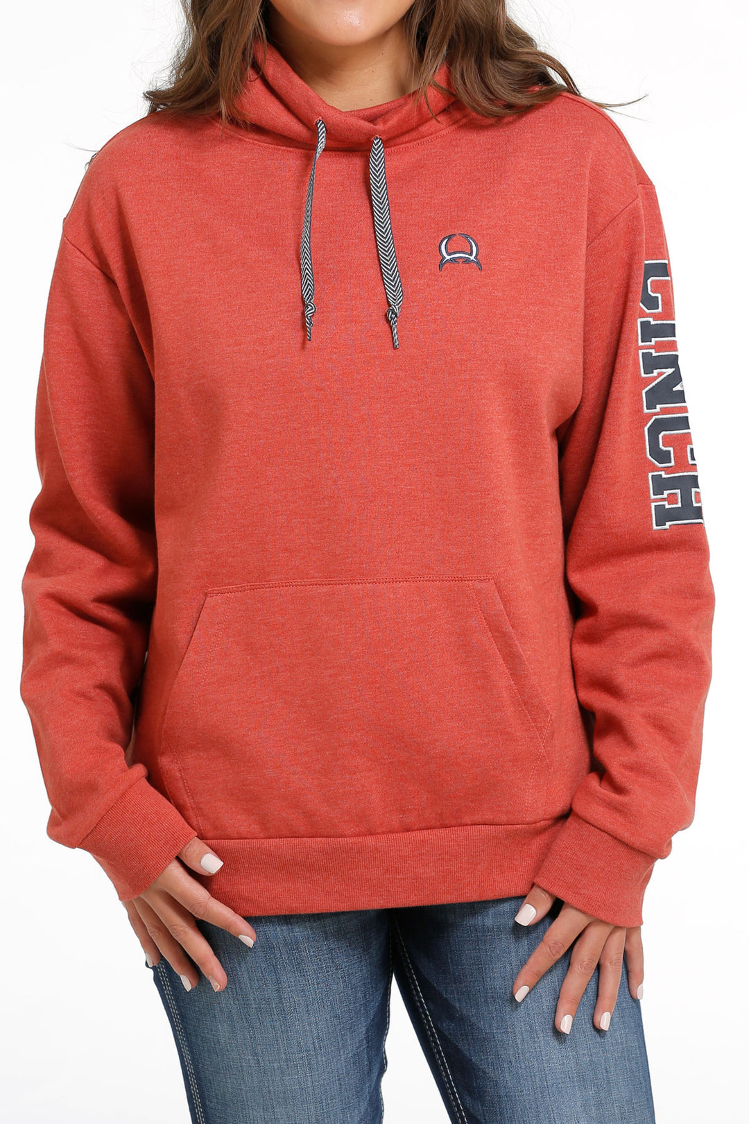 Cinch Women's Heather Red French Terry Pullover