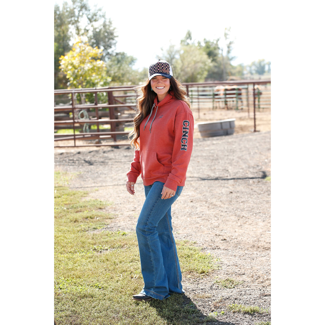Cinch Women's Heather Red French Terry Pullover