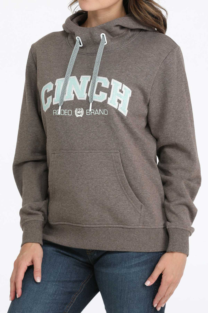 Cinch Women's Brown and Blue Logo Hoodie
