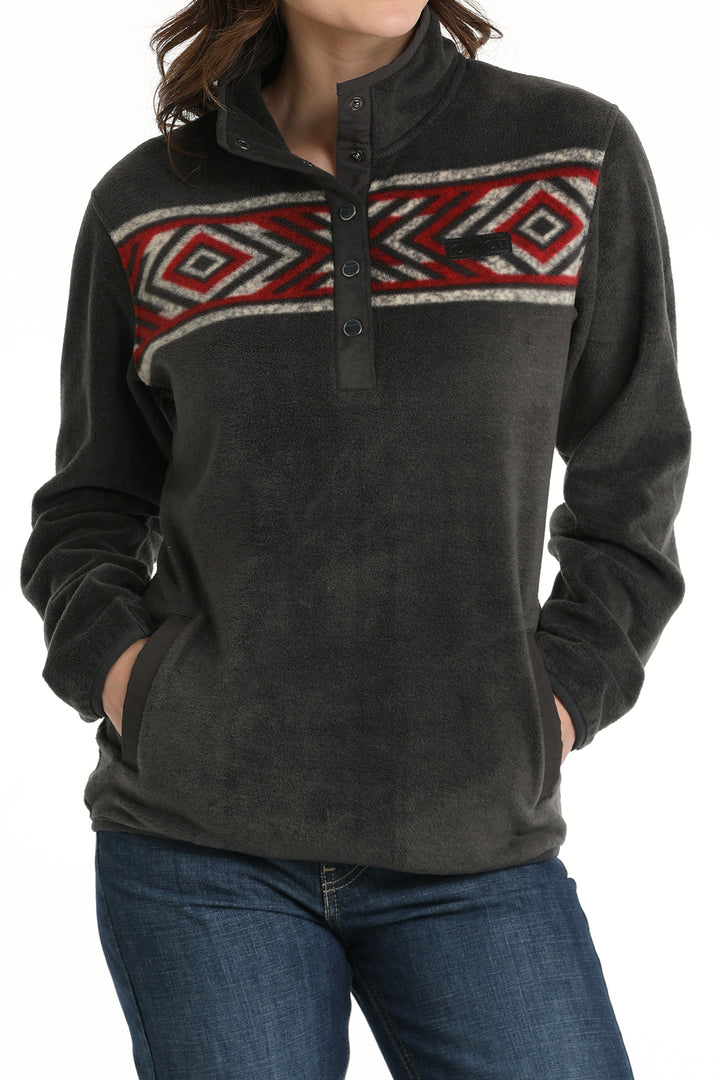 Cinch Women's Charcoal Fleece Pullover