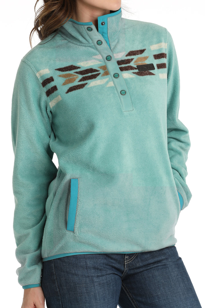 Cinch Women's Turquoise Fleece Pullover