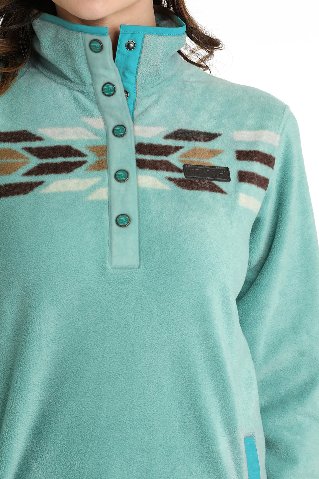 Cinch Women's Turquoise Fleece Pullover