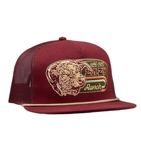 Lazy J Ranch Maroon Redford Classic Rope Trucker Hat