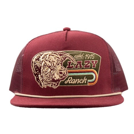 Lazy J Ranch Maroon Redford Classic Rope Trucker Hat