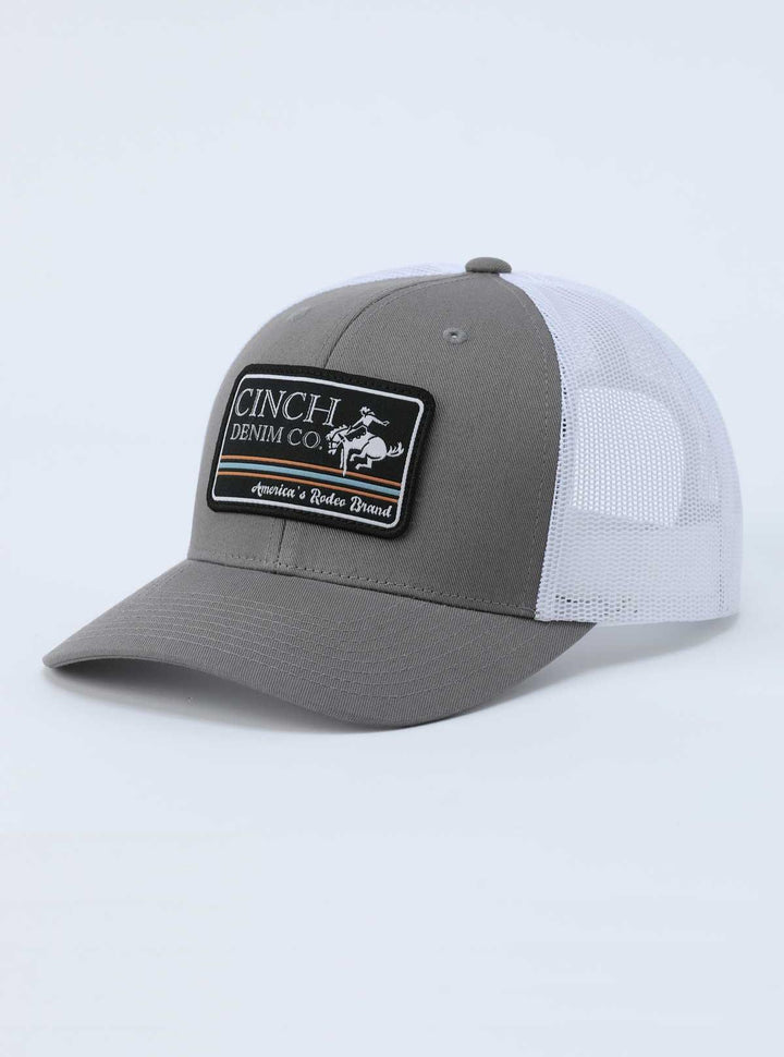 Cinch Gray Woven Logo Patch Flexfit Hat