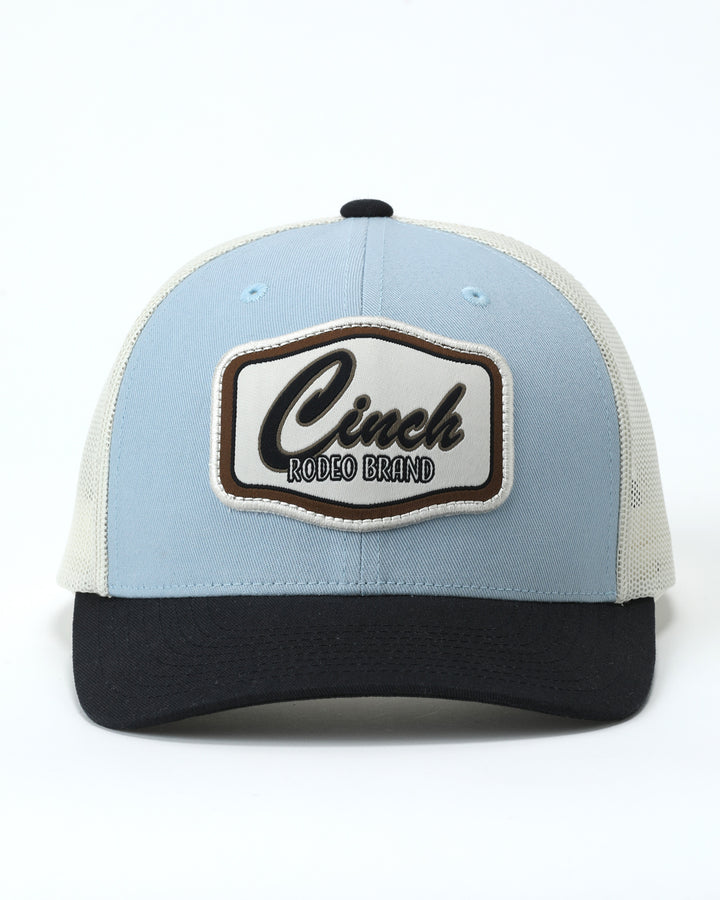 Cinch Women's Blue Woven Logo Patch Trucker Cap