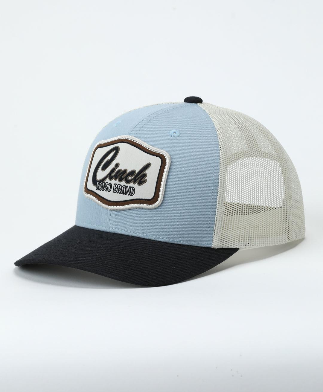Cinch Women's Blue Woven Logo Patch Trucker Cap