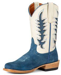 Macie Bean Kid's Blue Suede Mercedes Boot - West 20 Saddle Co.