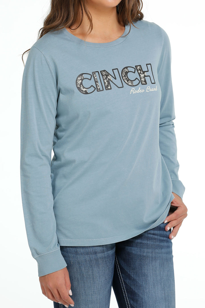 Cinch Women's Light Blue Long Sleeve Tee