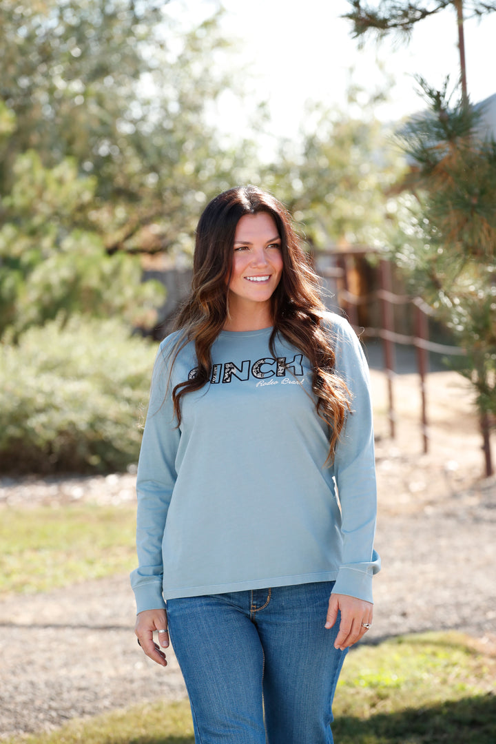 Cinch Women's Light Blue Long Sleeve Tee