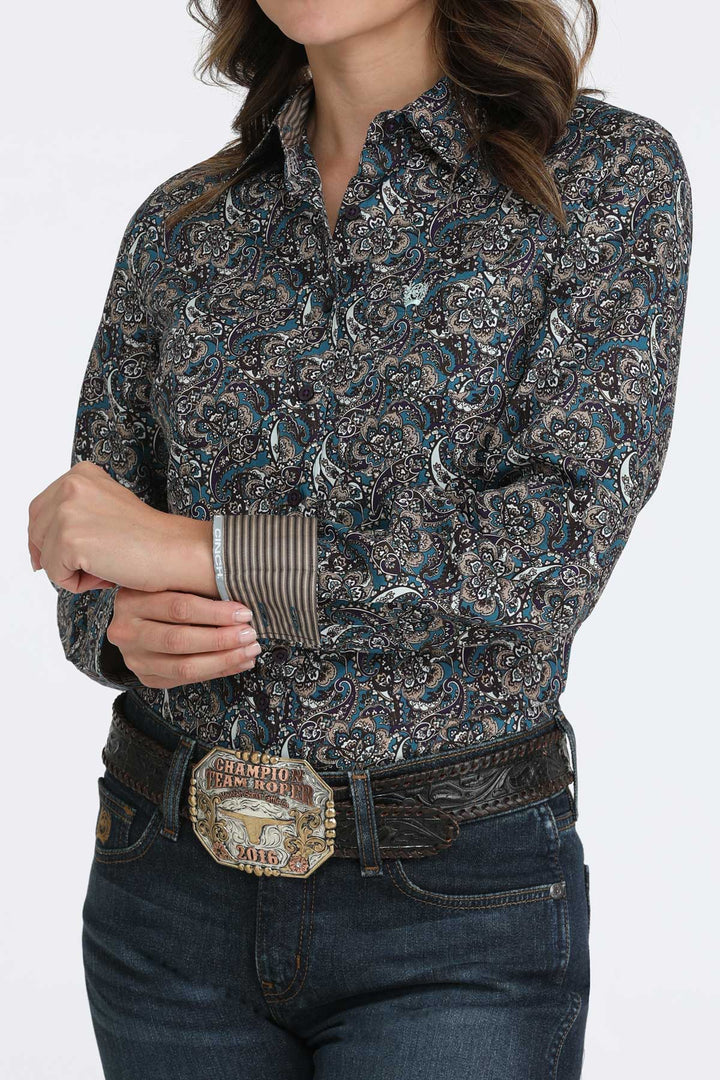 Cinch Women's Multi Paisley Print Button Down Shirt