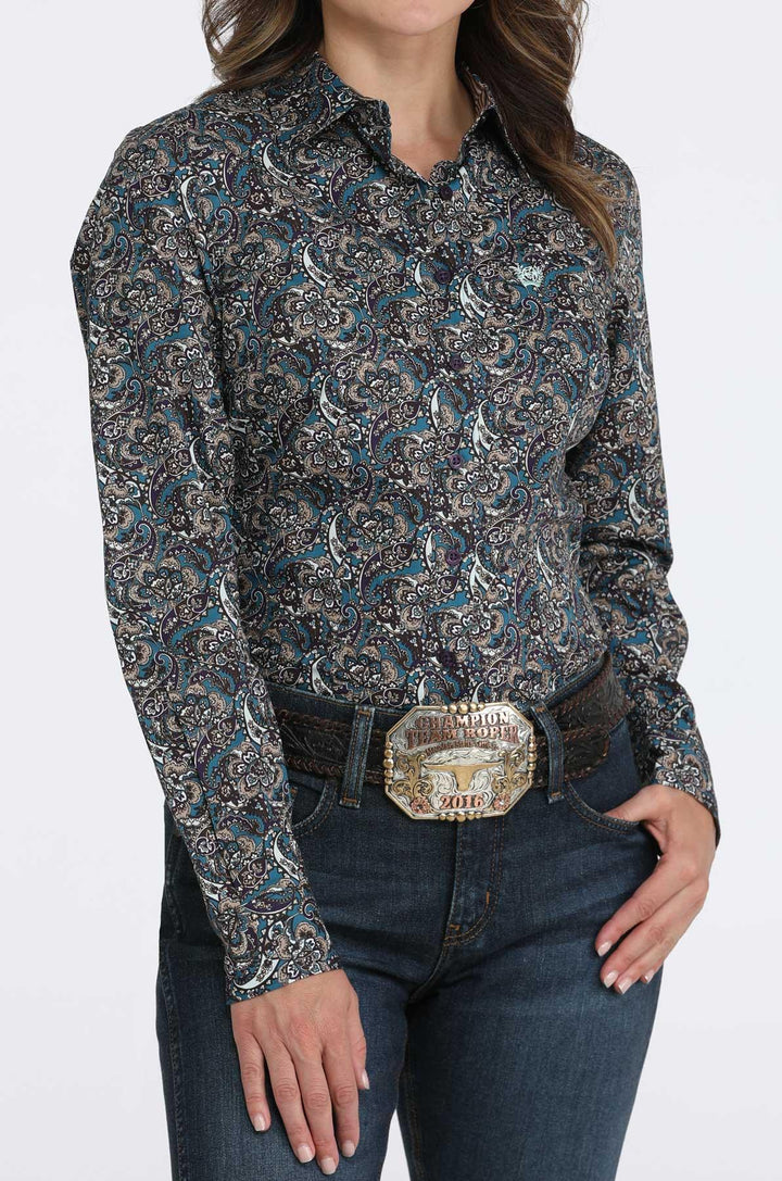Cinch Women's Multi Paisley Print Button Down Shirt