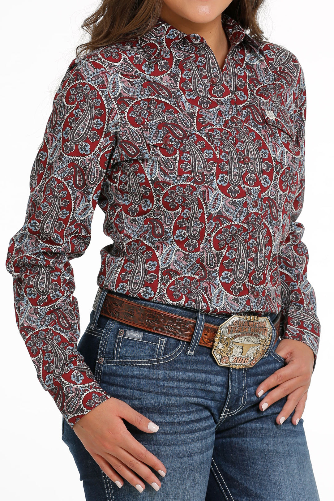 Cinch Women's Burgundy Paisley Western Shirt