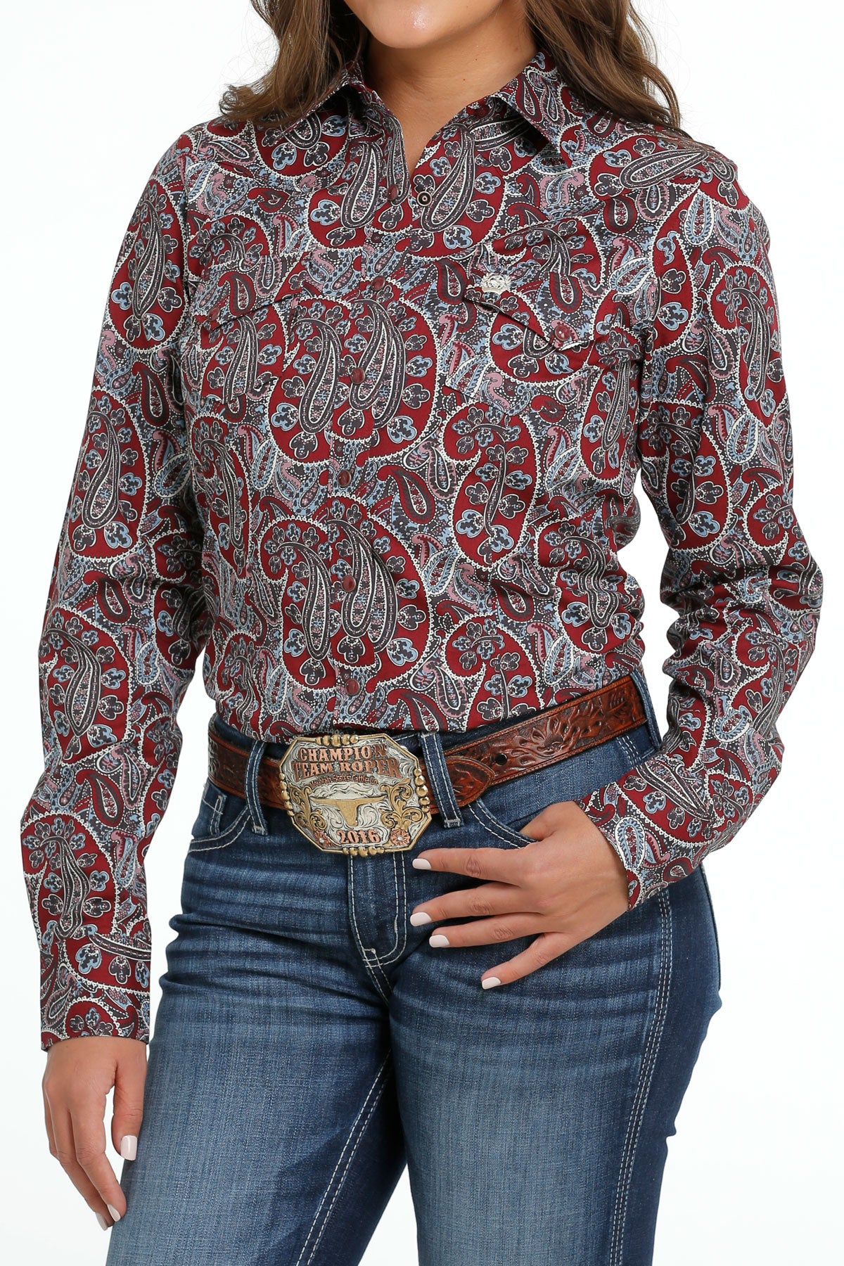 Cinch on sale burgundy shirt