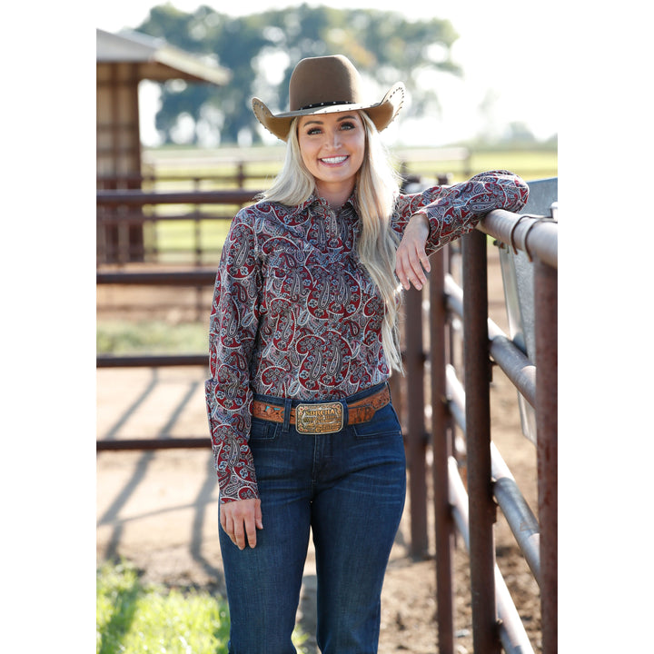 Cinch Women's Burgundy Paisley Western Shirt