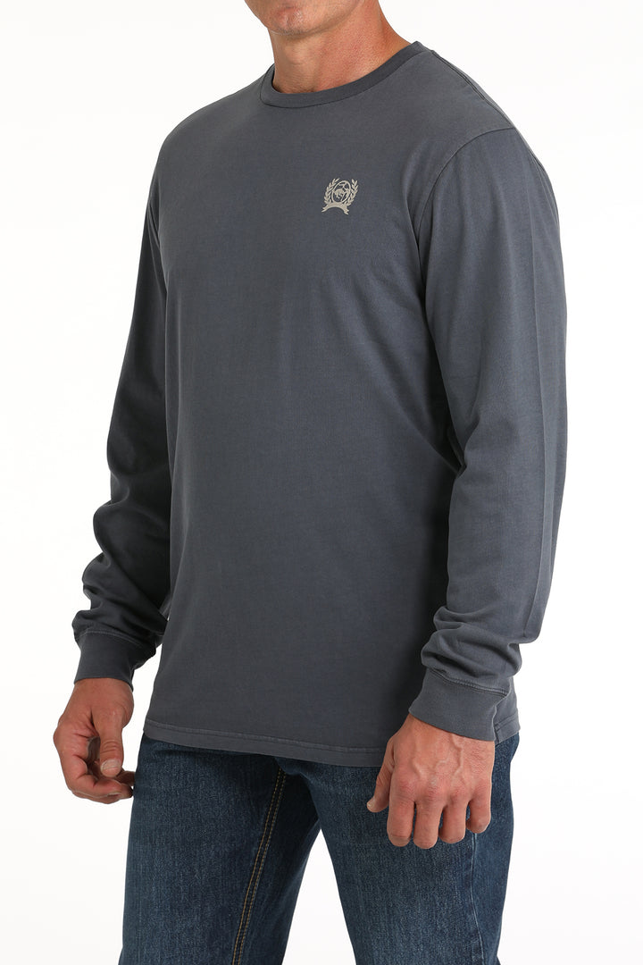 Cinch Men's Blue Logo Long Sleeve Tee